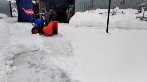 Снегоуборщик Krotof KC 653 R (7 л.с.) работа в сырой снег