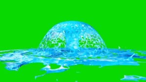 Green Screen Realistic Water Geyser RealFlow - Footage PixelBoom
