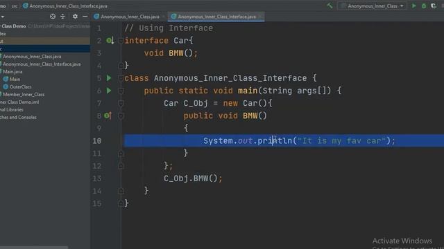 #7.4 Java Tutorial | Anonymous class with Interface