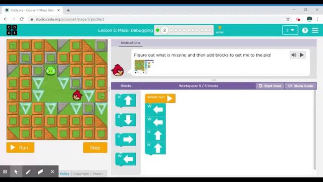 Block Coding- Angry Birds