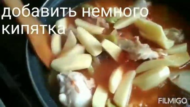 Два блюда из одной курицы.Чахохбили и жаренная курица. смотреть онлайн