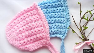 Ажурный чепчик с круглой макушкой/Подробный МК.