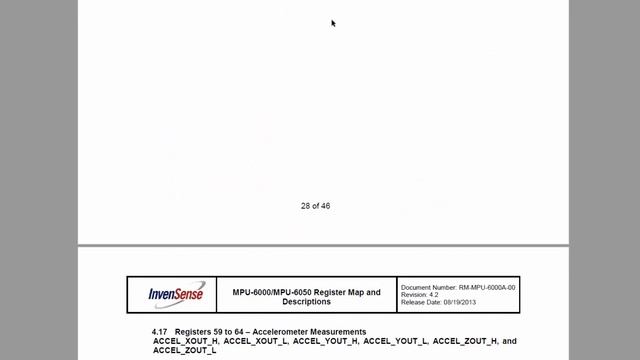 MPU6050 регистры смотреть онлайн