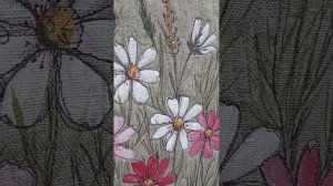 Текстильное панно Космея!  Роспись, вышивка, стежка!