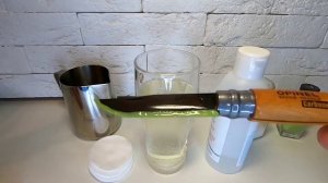 Воронение в лимонной кислоте Opinel 7 carbone. Рисунок на клинке.