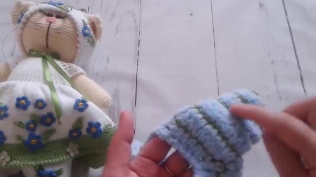 Курточка вязаная спицами для кошечки в стиле Тильда смотреть онлайн