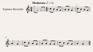 укр. нар. песня "Лиса" - ноты и минусовка для блокфлейты, темп 50
