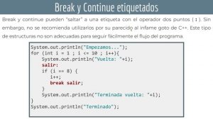 JAVA: Break y continue ☕ DAM - DAW