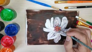 Рисование цветов гуашью поэтапно