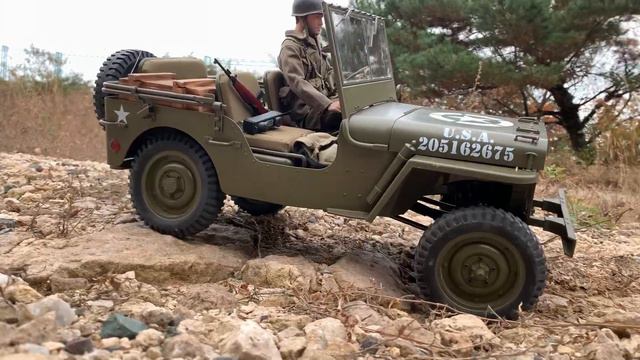 1/6 Scale RC : 1941 Willys MB Jeep(ROCHOBBY) Unboxing & First Run #1. смотреть онлайн