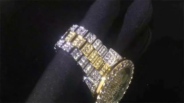 Relogio masculino missfox большой алмаз люксовый бренд rolexable 18k золотые часы для мужчин день