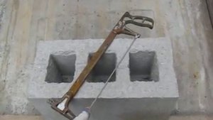 Простой, быстрый и дешёвый способ разделить шлакоблок на части / пополам без болгарки