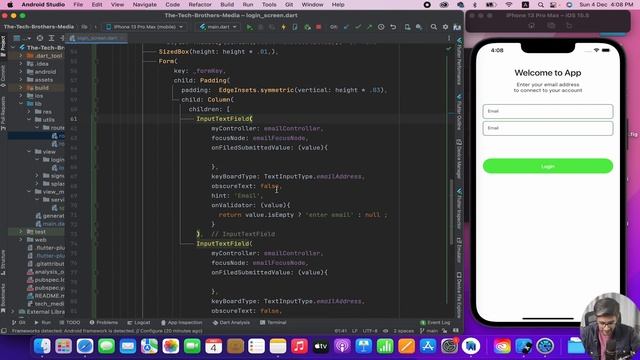 Part-8 Flutter Login & Signup UI Design || Flutter Firebase Social Media Application