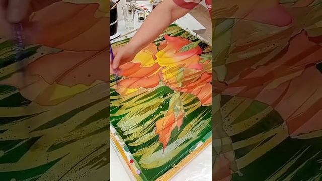 Мастер-класс в студии батика Ирины Перелëшиной #батик #росписьшелка #silkpainting #росписьпошелку