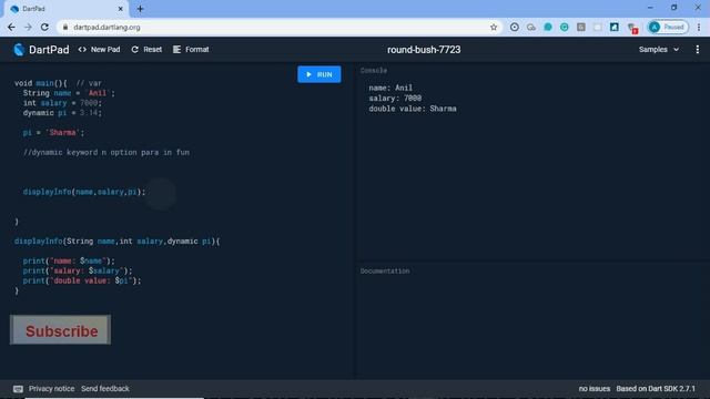 Dart Language Part-2 | Dynamic keyword, Optional Parameter of function. смотреть онлайн