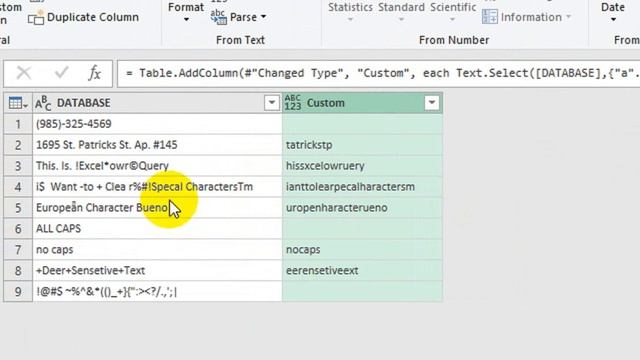 how to remove special characters in excel using power Query