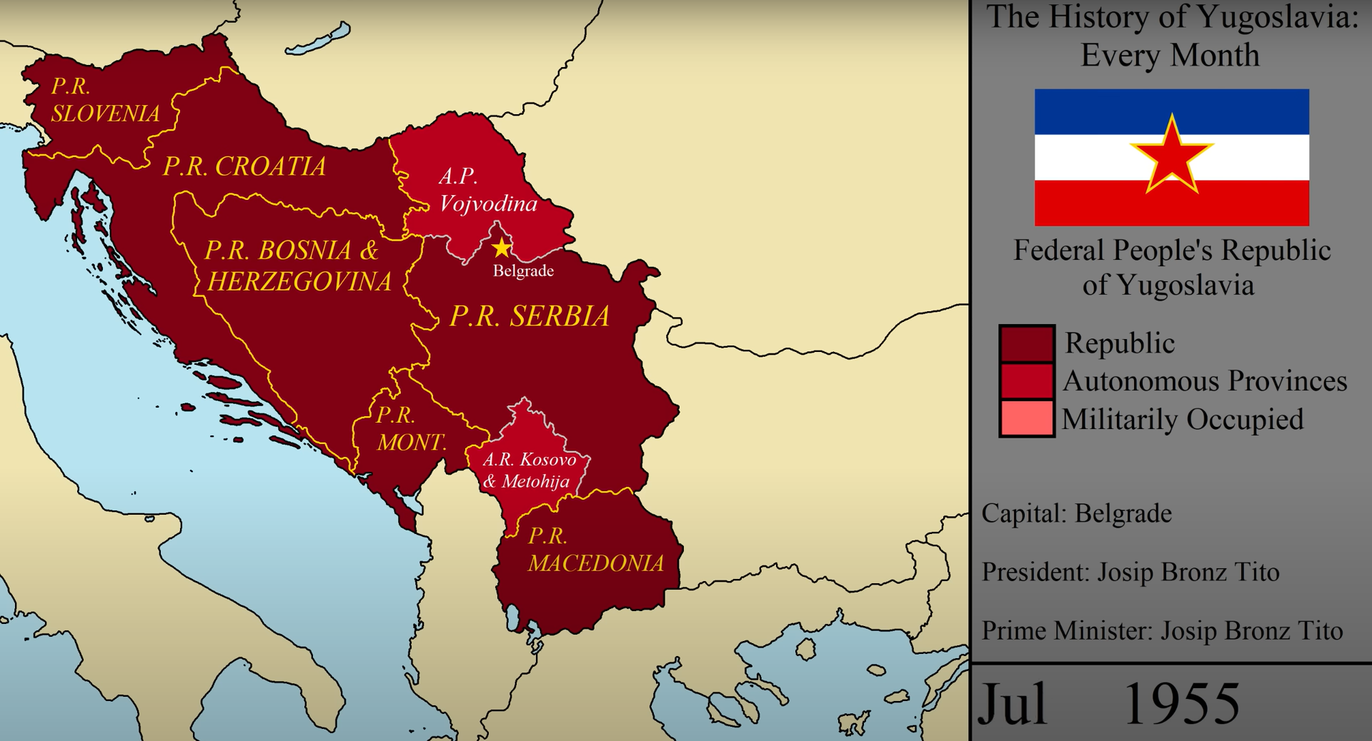 Югославия на карте мира до распада и после