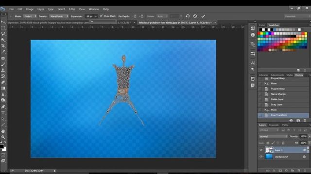 Photoshop tutorial | How to move body parts of image in photoshop | puppet warp | Anyone can design смотреть онлайн