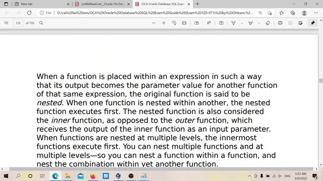 Nesting function, OCA Oracle Database SQL Exam Guide Exam 1Z0-071