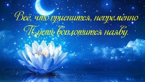 Спокойной ночи. Приятных снов.