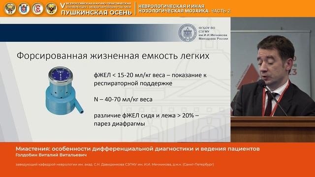 Голдобин Виталий Витальевич Миастения  особенности дифференциальной диагностики и ведения пациент