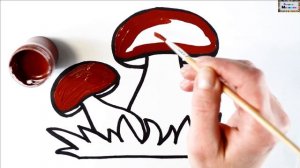 Как нарисовать гриб /  мультик раскраска грибы для детей  / учим цвета