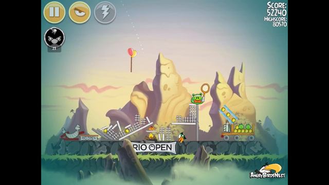 Angry Birds Seasons The Pig Days 3-2 Rio Open 3-Star Walkthrough смотреть онлайн
