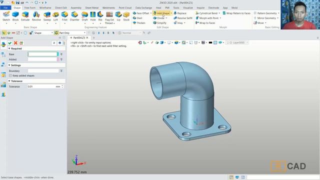 ZW3D Modeling Connection Pipe Tutorial For Beginner смотреть онлайн