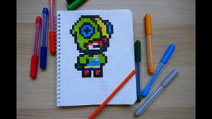 КАК НАРИСОВАТЬ  МИНИ ЛЕОНА ИЗ ИГРЫ BRAWL STARS - рисуем по клеточкам //  how to draw