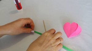 Сердечко- цветок с пожеланием.Подарок маме.Tarjeta de corazón a flor.DIY Heart flower card