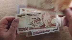 Пополнение банкнот в коллекцию - сентябрь 2023 - купил целую коробку банкнот Турции