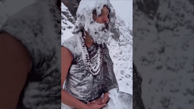 это просто ШОК! йог живой и почти замерзший