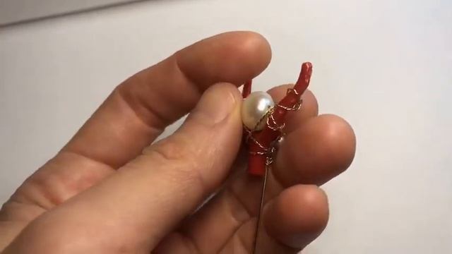 Hand-made 14K twisted pearl coral branch brooch (Indian style)[XZD0417] смотреть онлайн