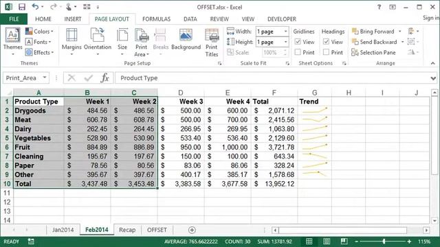 Microsoft Excel - Setting Print Area смотреть онлайн