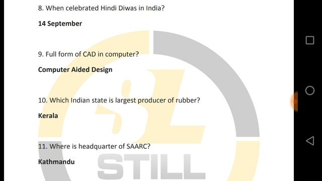 SSC MTS 2019 Most Important GK Part 8