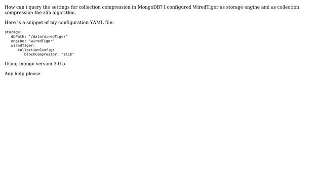 Query MongoDB Collection Compression Settings? смотреть онлайн