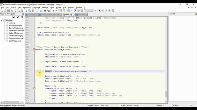 Excel Export Data in Codeigniter 4