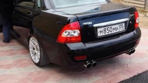 Приора турбо выхлоп на две трубы