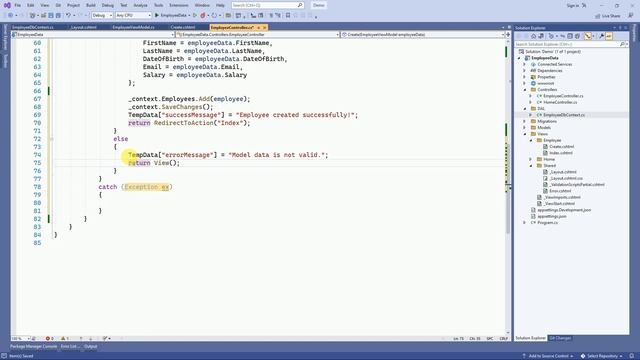 Insert data into database by using entity framework core code first | Visual Studio 2022 | .Net 6.0