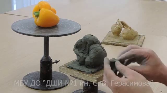 МБУ ДО "ДШИ № 1 им. С.В. Герасимова. Видео урок. Скульптура. Лепка с натуры. Остащенко А.В. смотреть онлайн