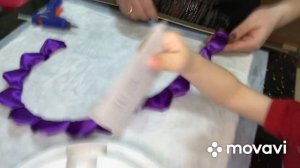 Любителям фиолетового! Букет из 35 атласных роз!