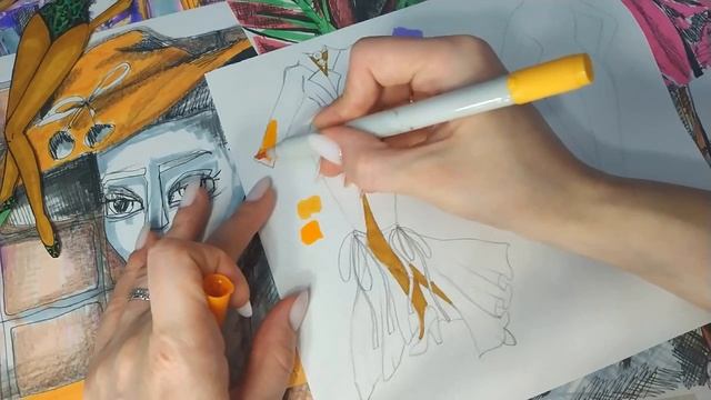 ?РИСУЕМ ВМЕСТЕ ? ЯРКИЙ КОСТЮМЧИК ДЛЯ БУМАЖНОЙ КУКОЛКИ ??? #бумажныекуклы