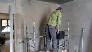 Выравнивание стены,после застройщика.