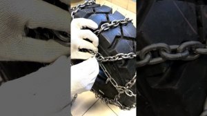 Монтаж цепей противоскольжения тип сота для вилочных погрузчиков
