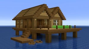 Майнкрафт - Как построить дом для выживания в море. Minecraft