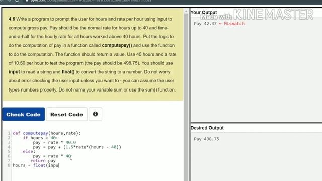 Coursera | Assignment 4.6 Programming For Everybody | Python Full Solution