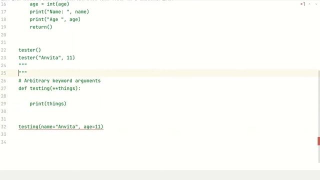 Python with Anvita #51  - Python programming - Positional arguments, Arbitrary Keyword arguments