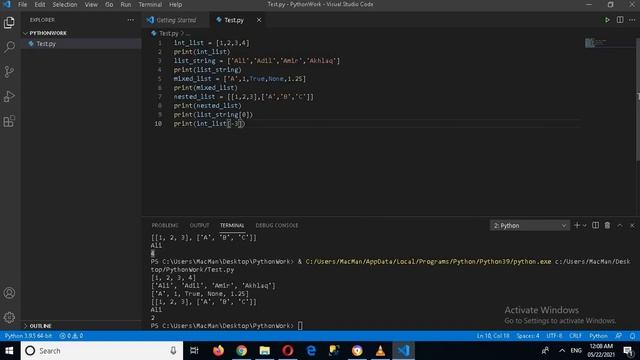 List in Python - Python Lists - How to use Lists in Python  { VS Code Python }