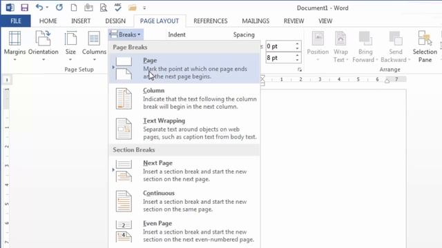 Line Breaks Page Breaks and Column Breaks