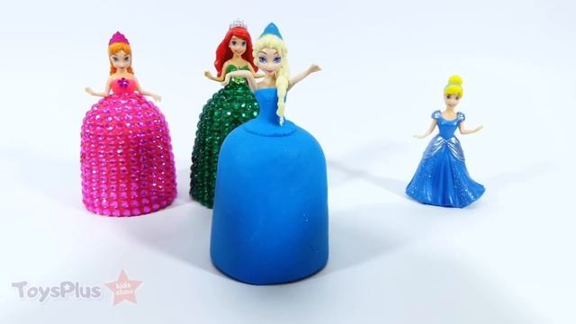DIY Making Play Doh Super Sparkle Dresses for Disney Princess Miniature Dolls смотреть онлайн